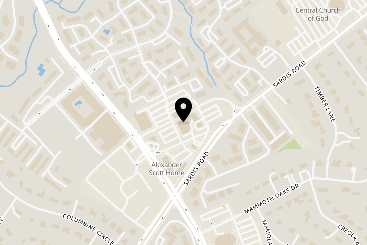 Map showing the location of Thai Orchid Restaurant on 4223 Providence Rd Unit 7 in Charlotte